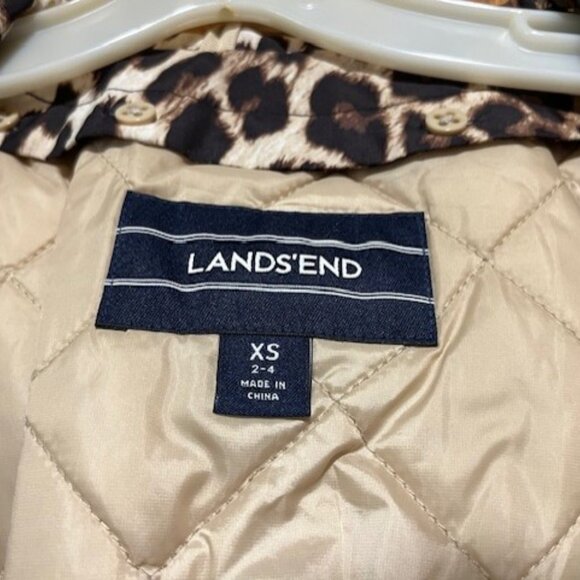 Lands End Leopard Print Raincoat size XS - Picture 2 of 5